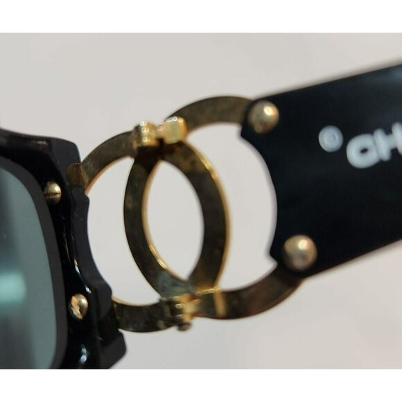 Vtg Chanel Sunglasses Coco Mark Black Tortoiseshell 02461 91235 Made in Italy - Picture 10 of 12